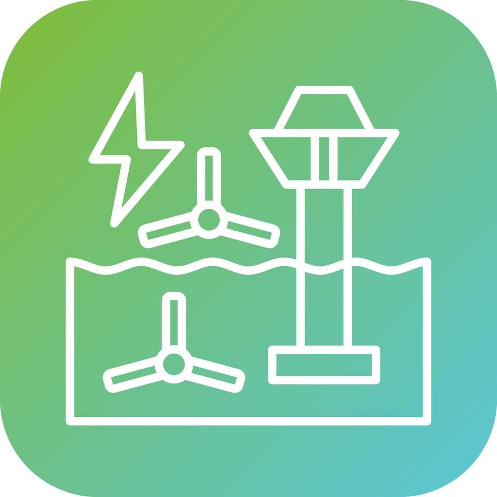 Tidal Power Vector Icon Style