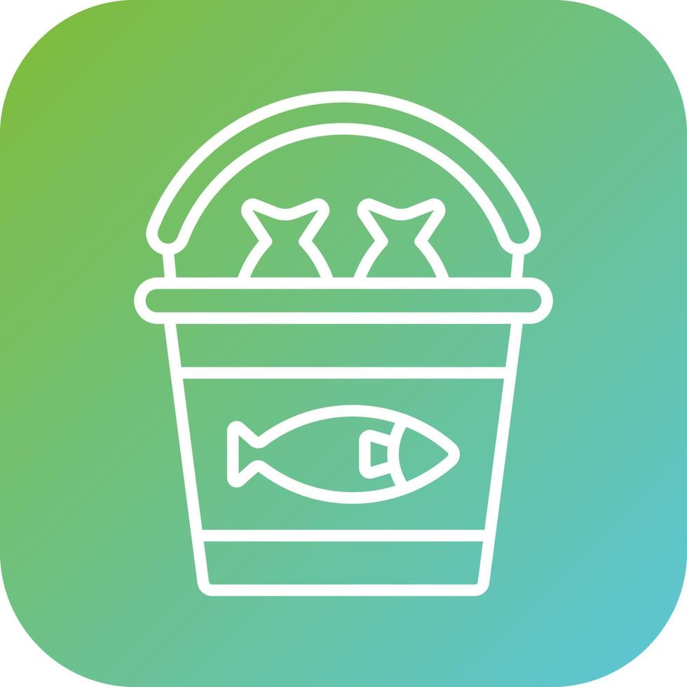 Fish Bucket Vector Icon Style