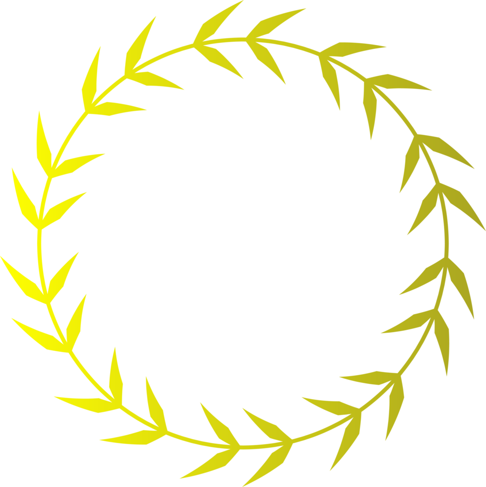 laurel wreath design illustration isolated on transparent background png