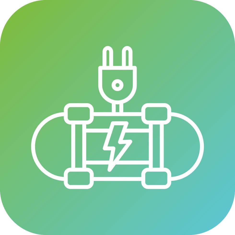Electric Skateboard Vector Icon Style