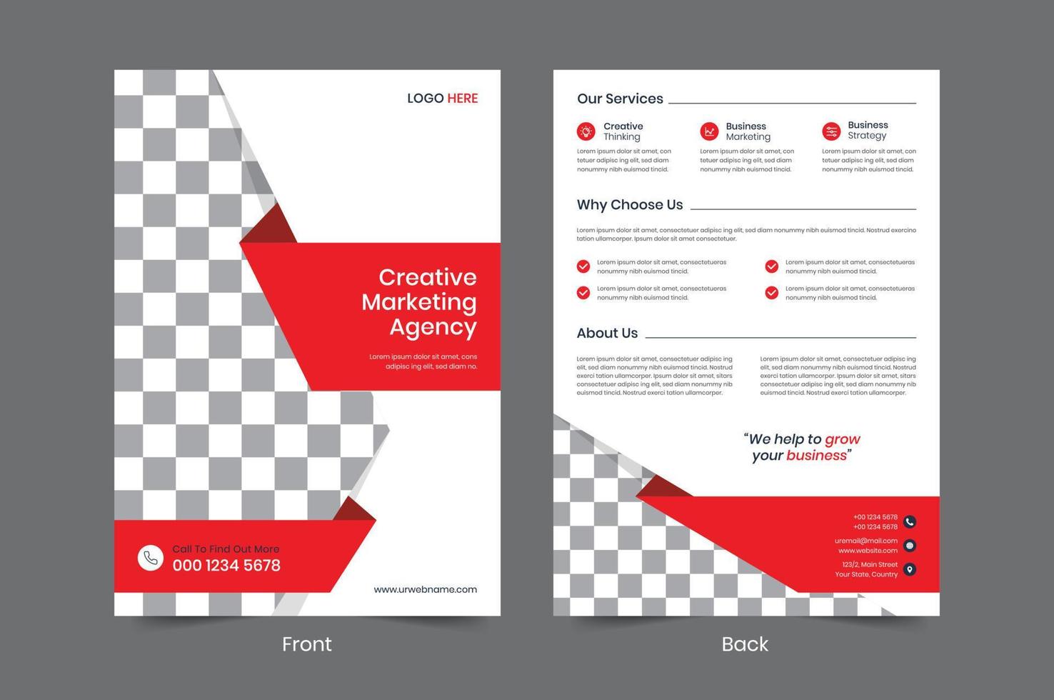 Creative Corporate business flyer template design. 2 sided Leaflet poster Brochure vector illustrator. For marketing, promotion, business proposal, advertise, Annual Report, book cover, education