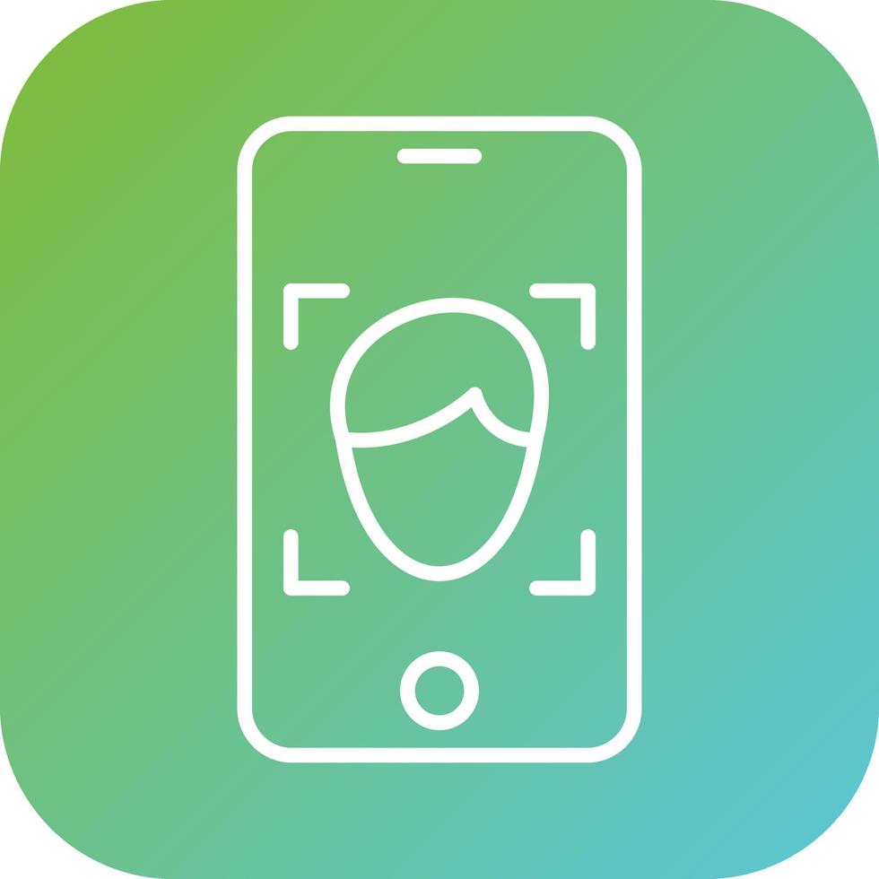 Mobile Face Detection Vector Icon Style