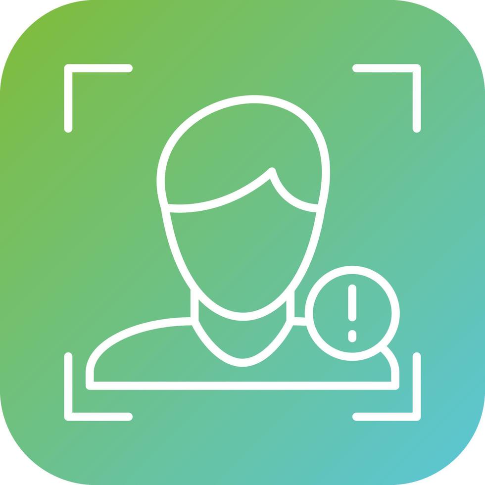 Face Detection Warning Vector Icon Style