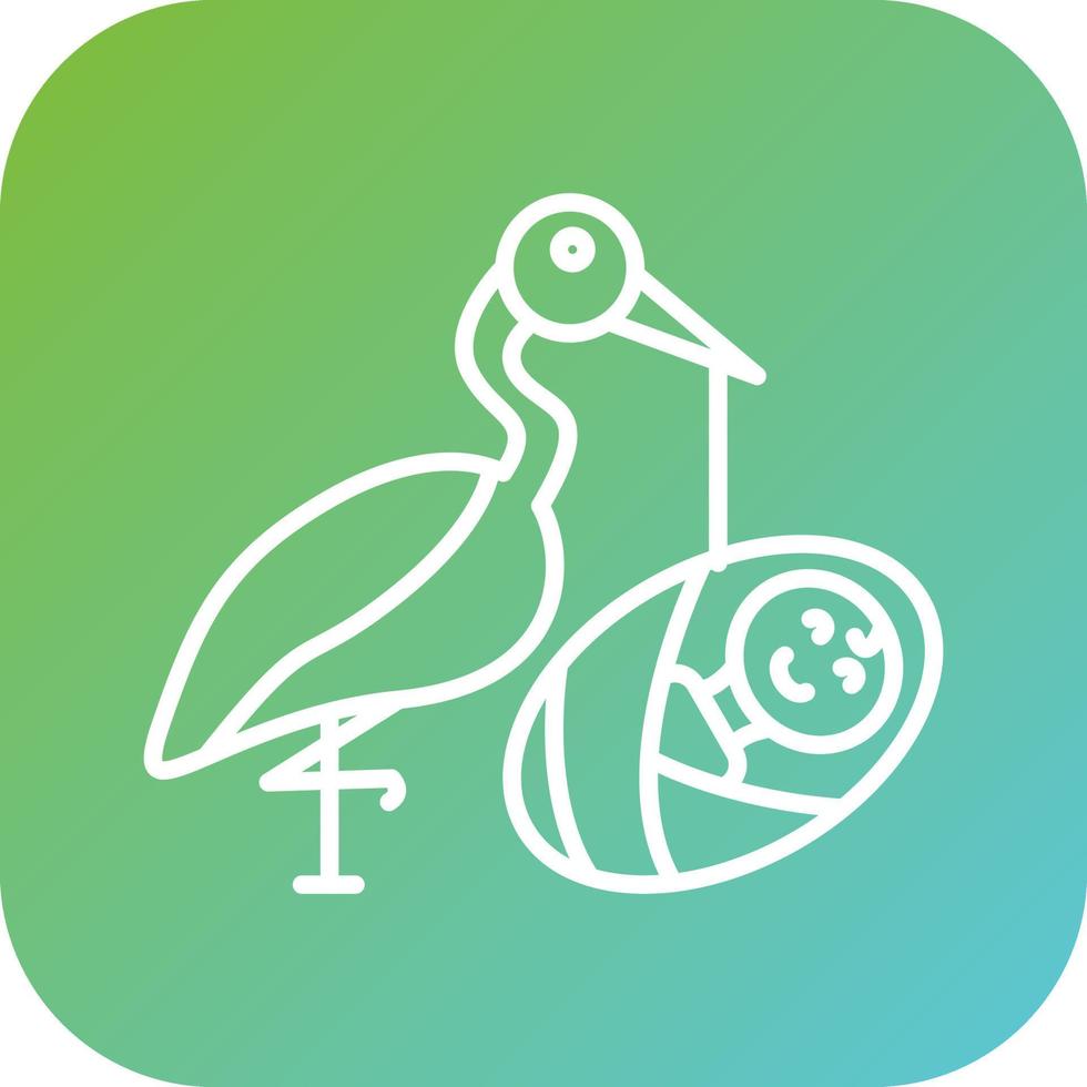 Stork Vector Icon Style