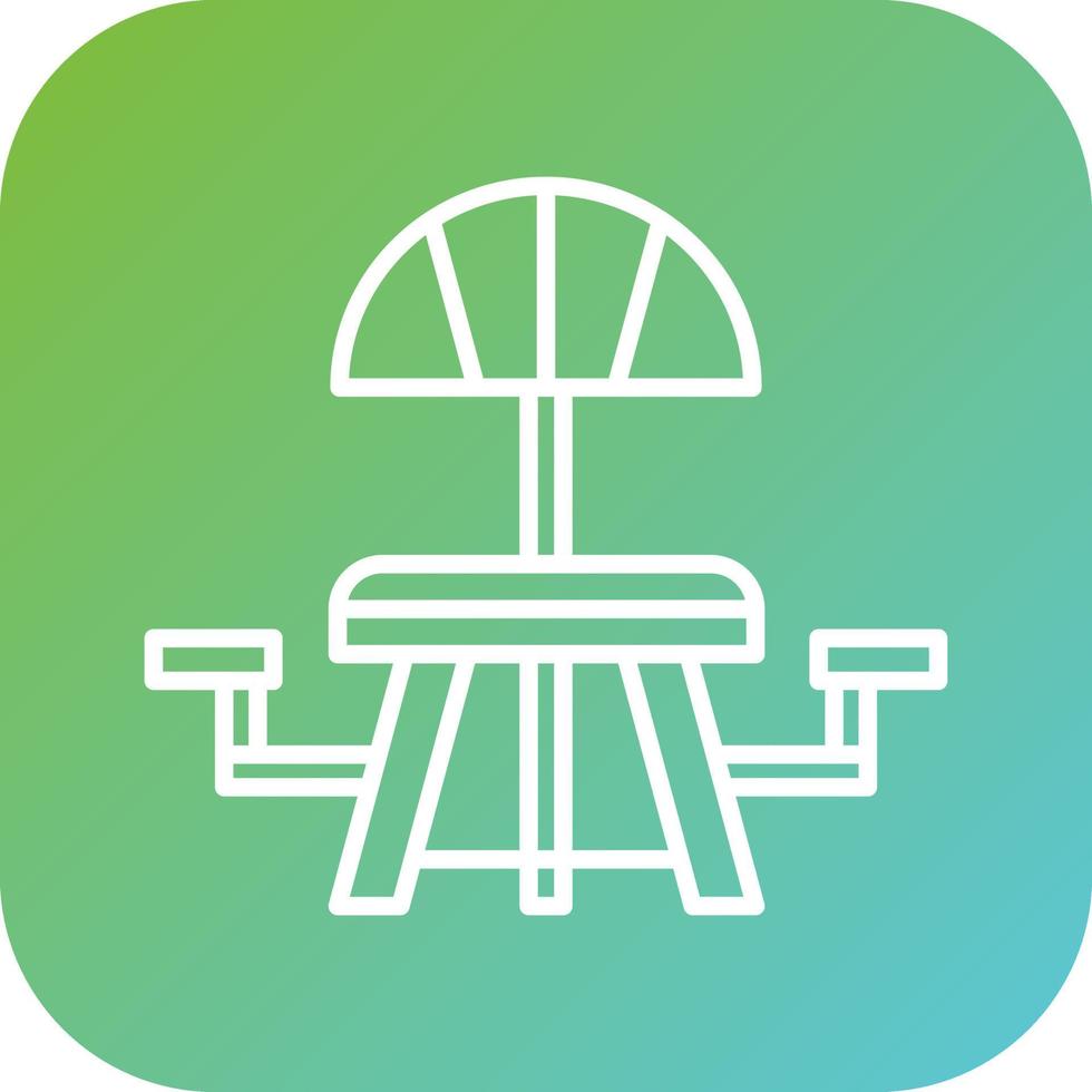 Picnic of Table Vector Icon Style