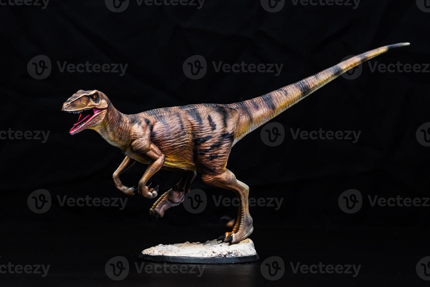 el velociraptor dinosaurio en el oscuro foto