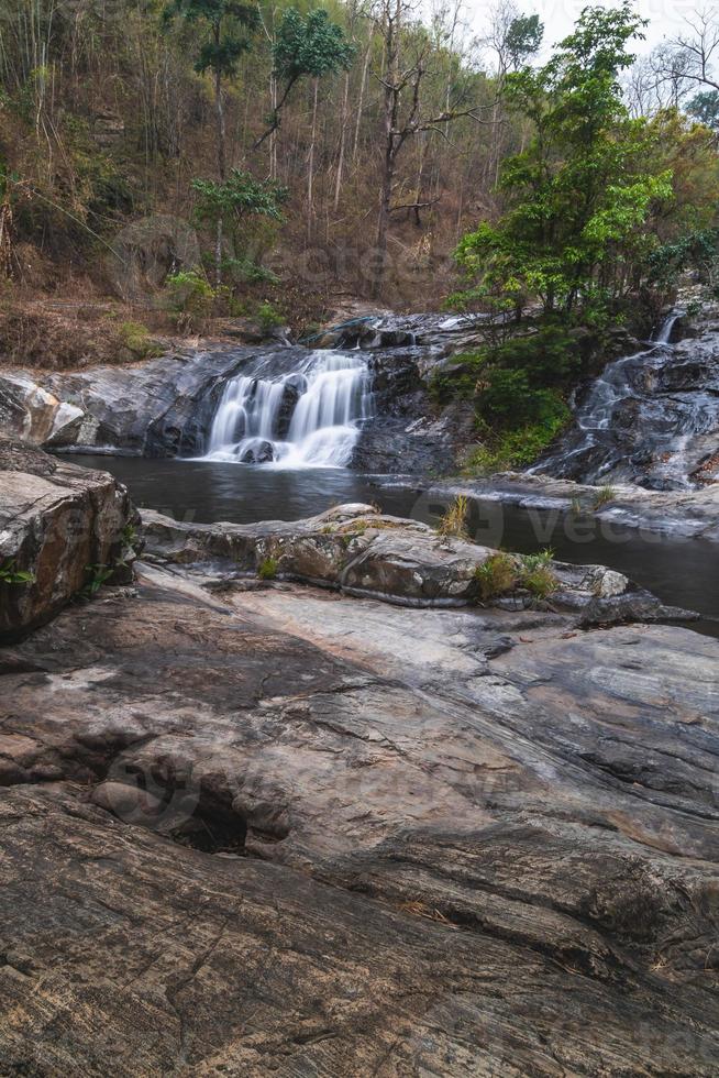 Khlong Nam Lai Waterfall, Beautiful waterfalls in klong Lan national park of Thailand photo