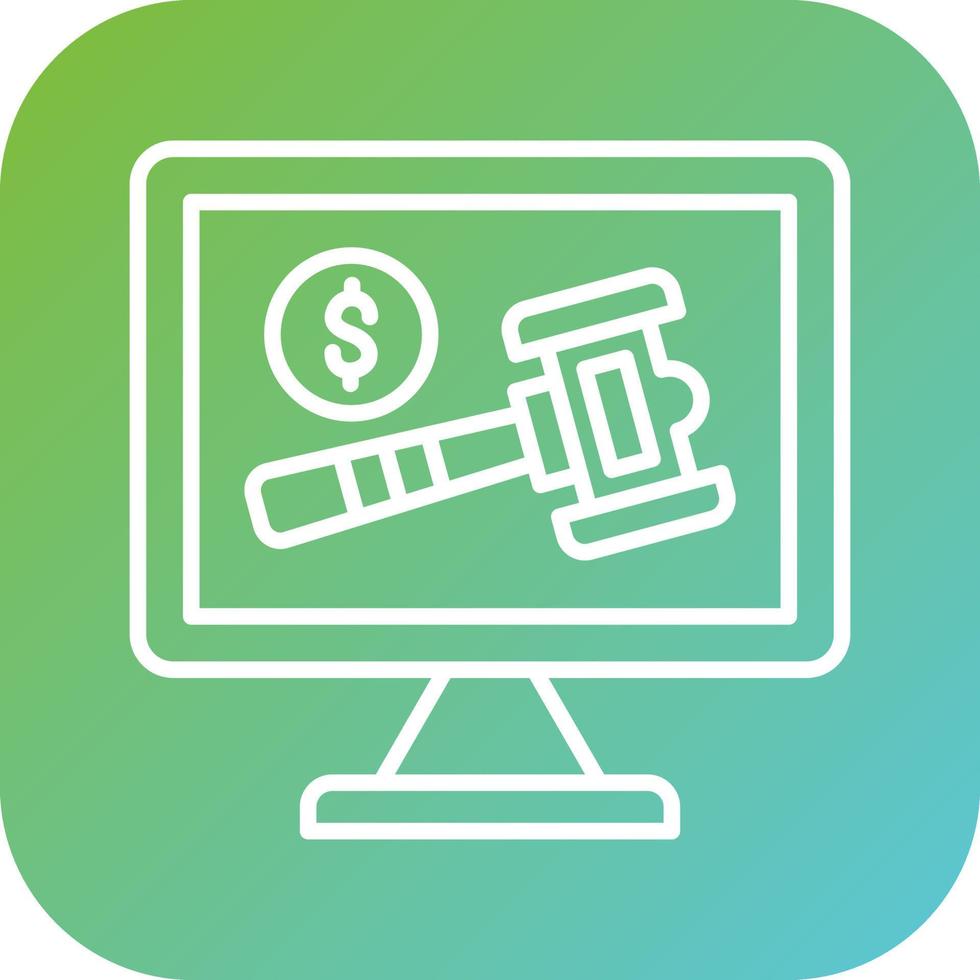 Online Bidding Vector Icon Style