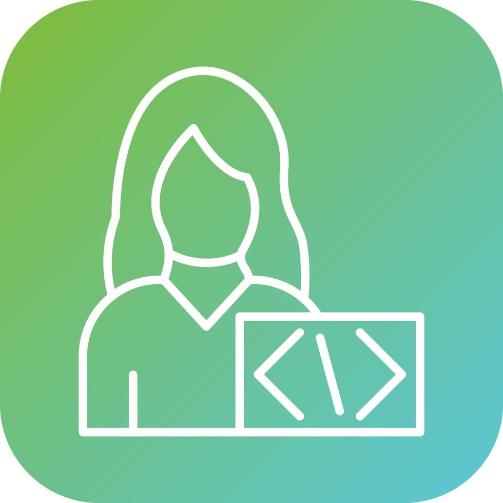 Coder Woman Vector Icon Style