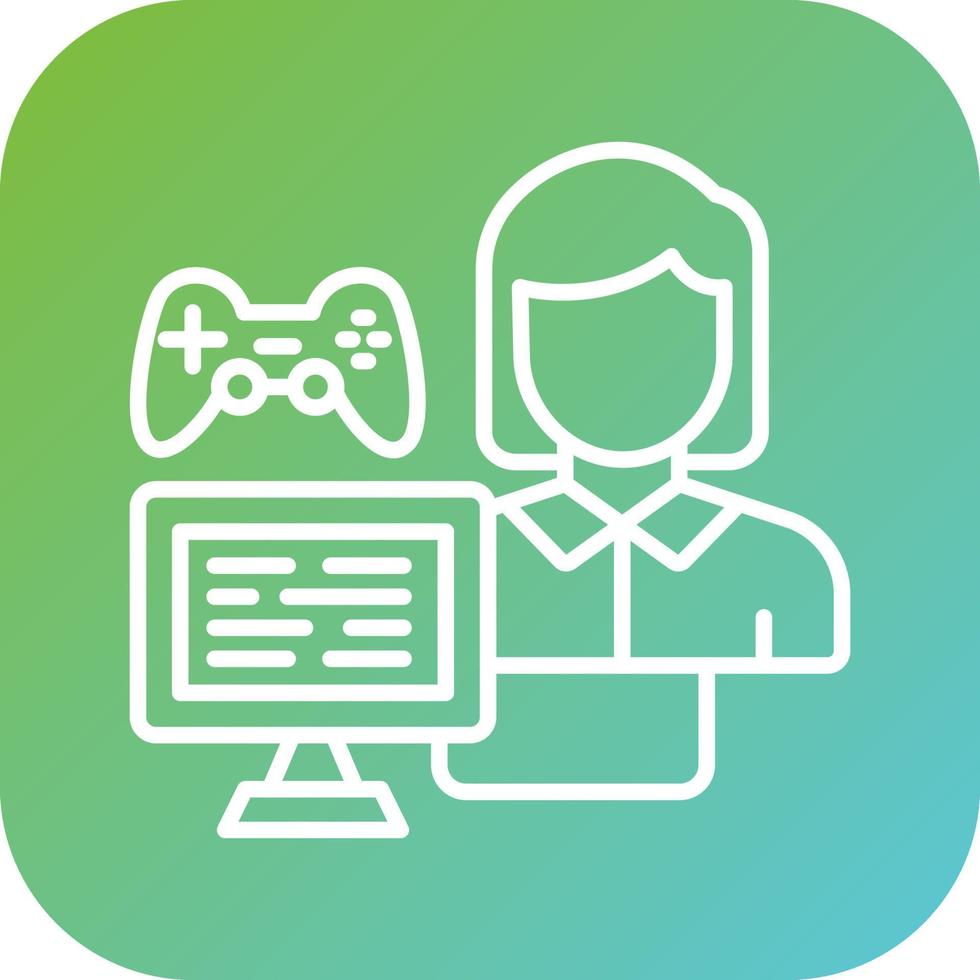 Game Modder Female Vector Icon Style