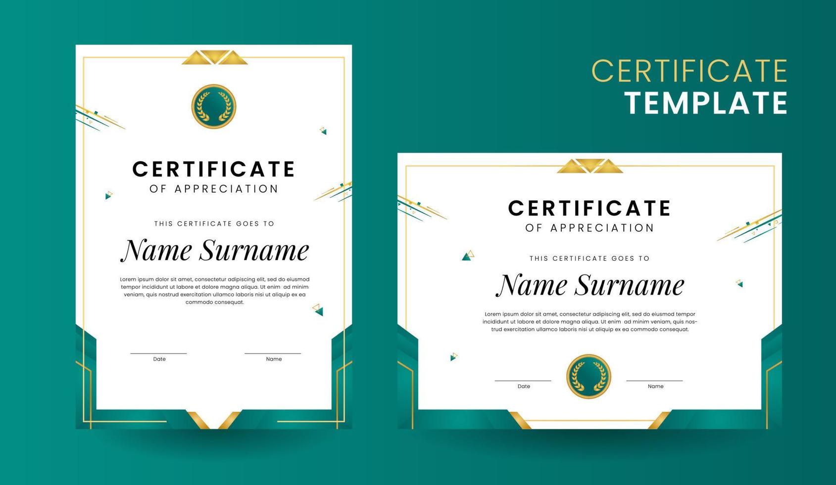 Green Elegant Premium Certificate of Appreciation vector