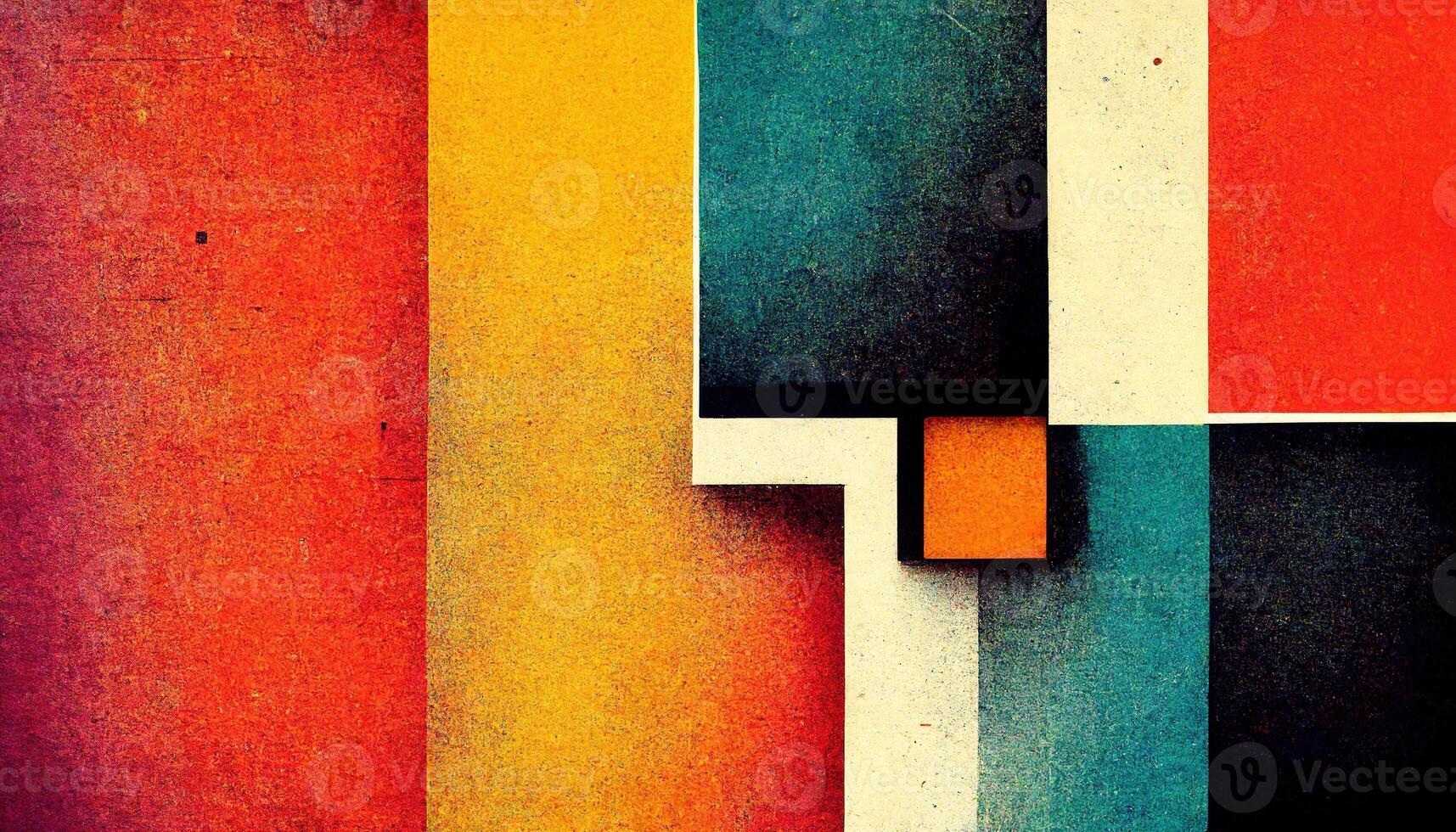 , abstract Bauhaus style background with grainy paper texture. Trendy contemporary minimal 20s geometric design. Digital art. photo