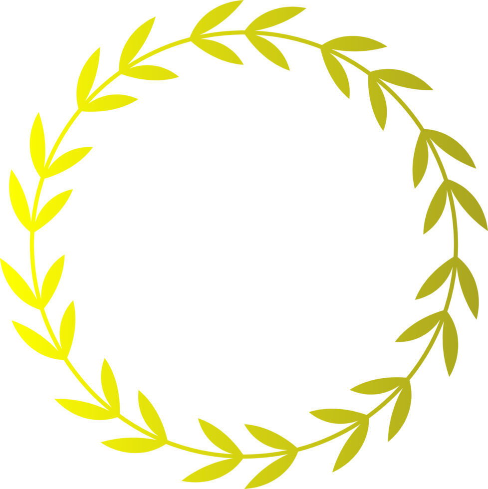 laurel wreath design illustration isolated on transparent background png