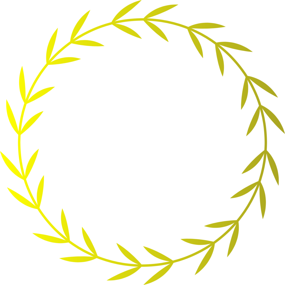 laurel wreath design illustration isolated on transparent background png