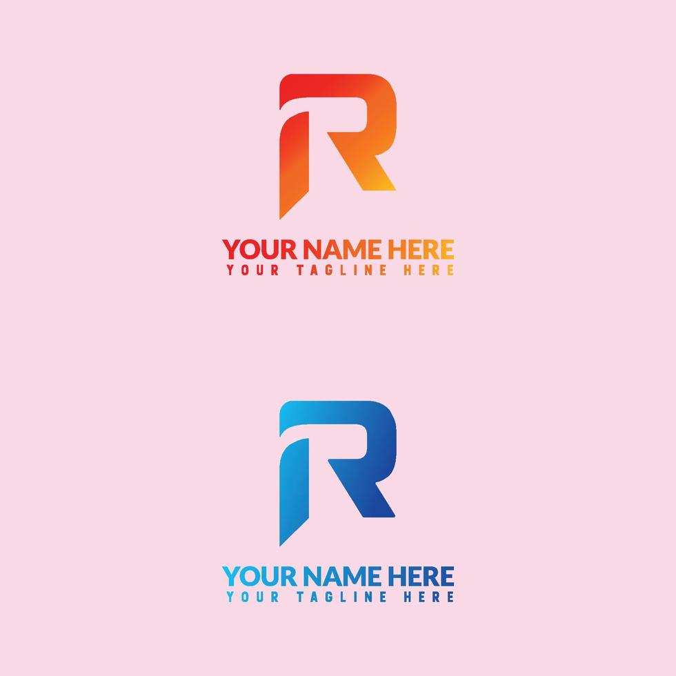 R letter or Wordmarks logo design. vector