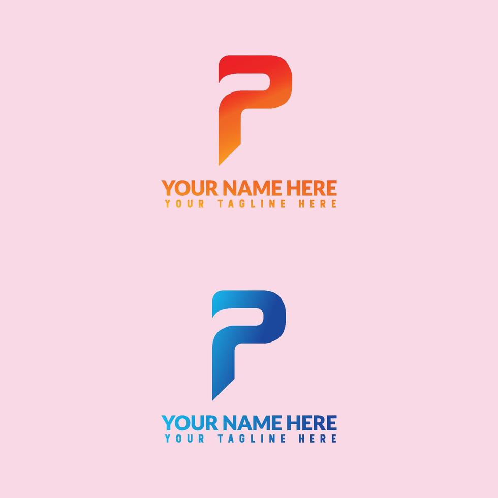 P letter or Wordmarks logo design. vector