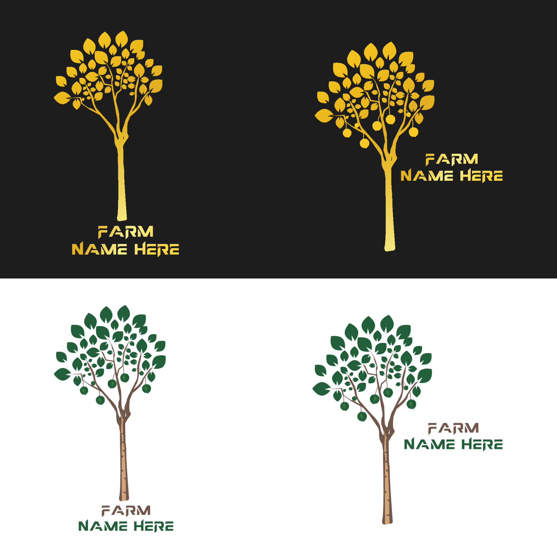 Farm and tree logo design. 22297583 Vector Art at Vecteezy