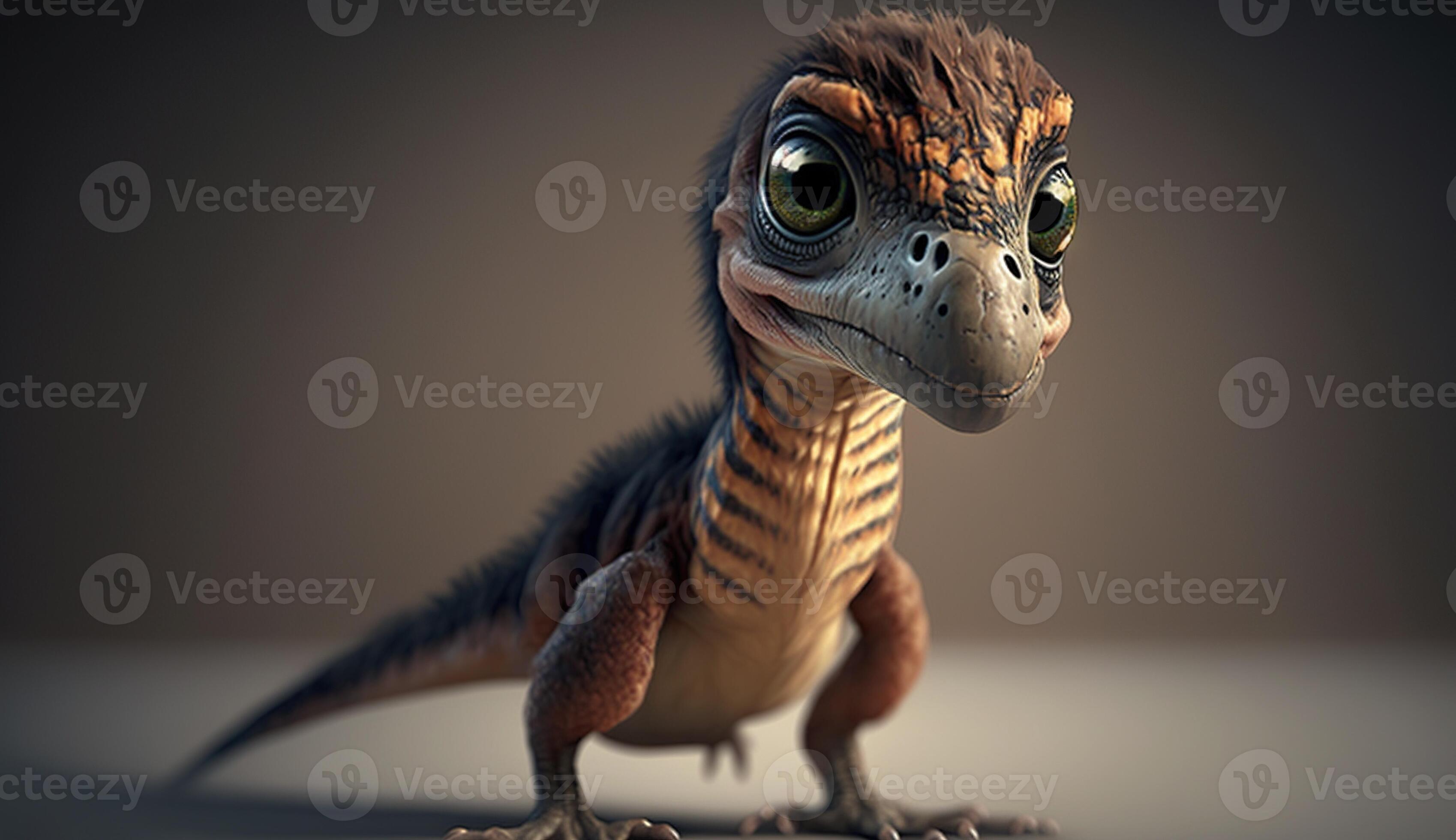 Generative AI, baby of velociraptor, ancient carnivore dinosaur ...