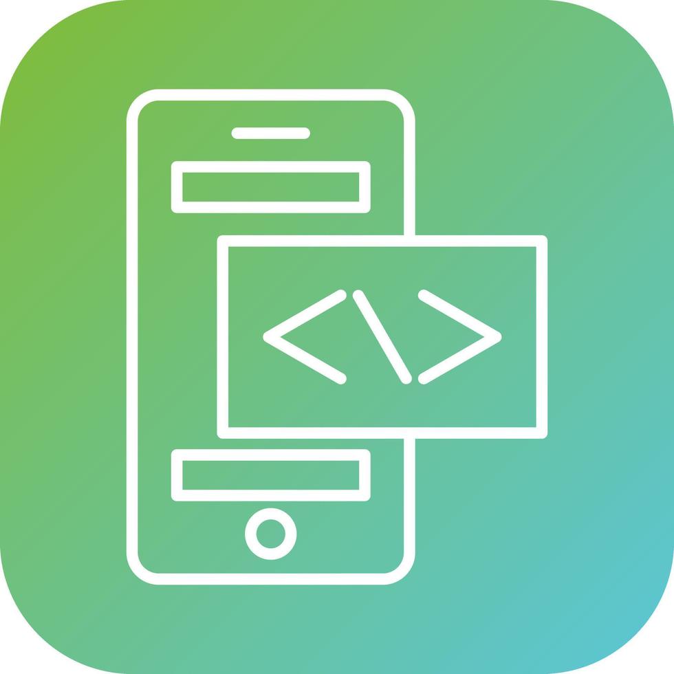 Smartphone Coding Vector Icon Style