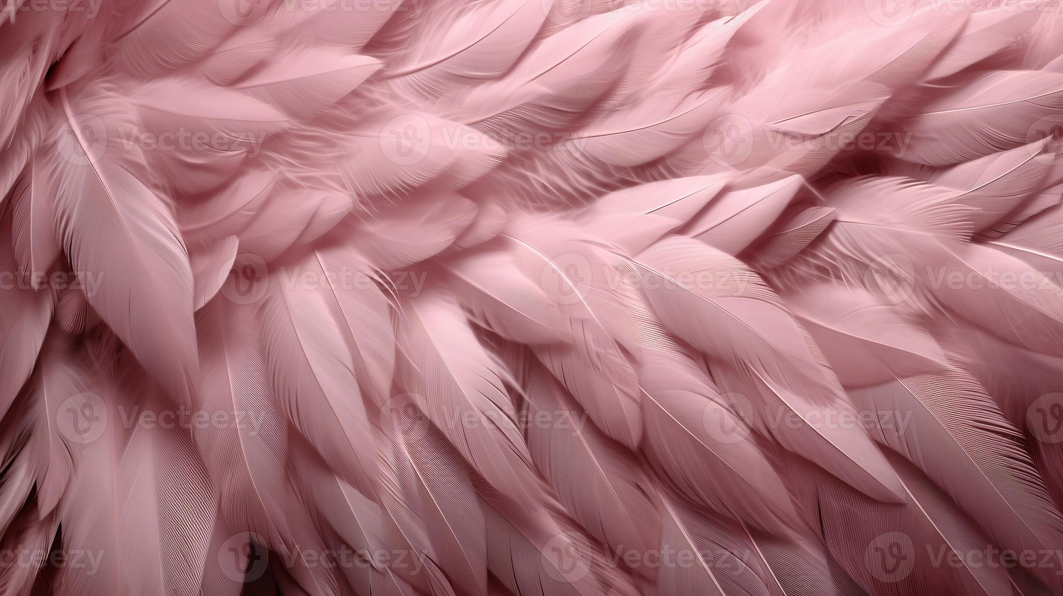 Generative AI, Beautiful light pink closeup feathers, photorealistic  background. Small fluffy pink feathers randomly scattered forming 22356035  Stock Photo at Vecteezy