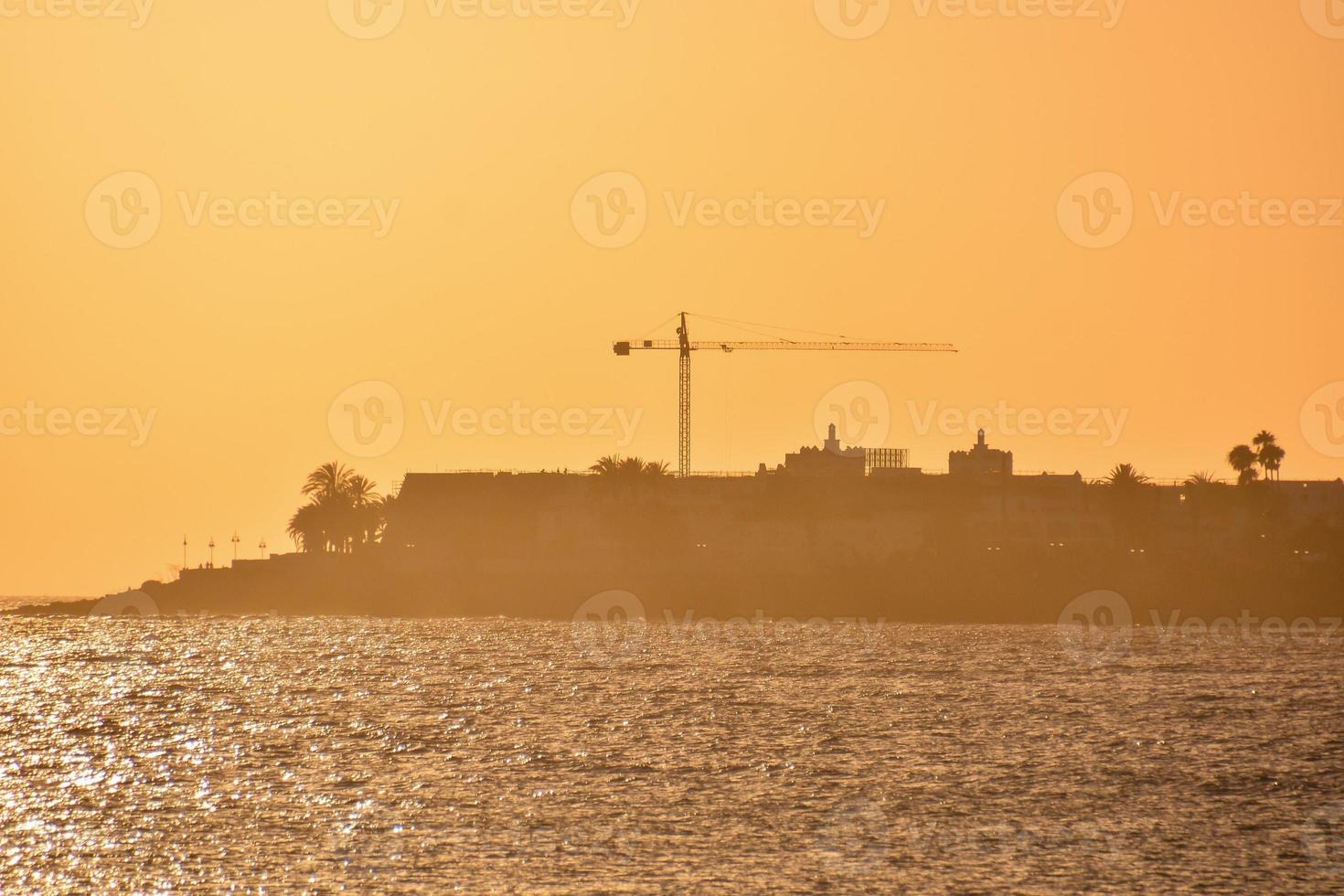 Sunset over the sea photo