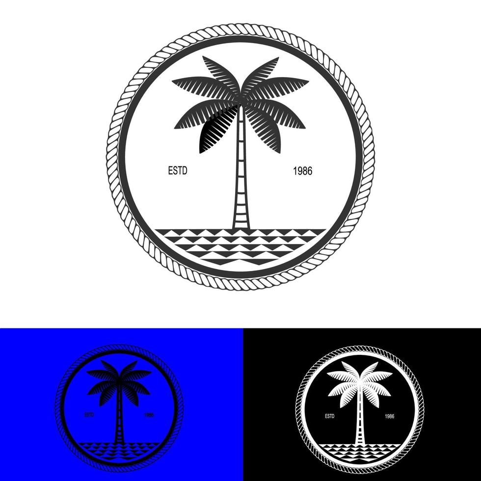 Palm or coconut tree logo design emblm vector