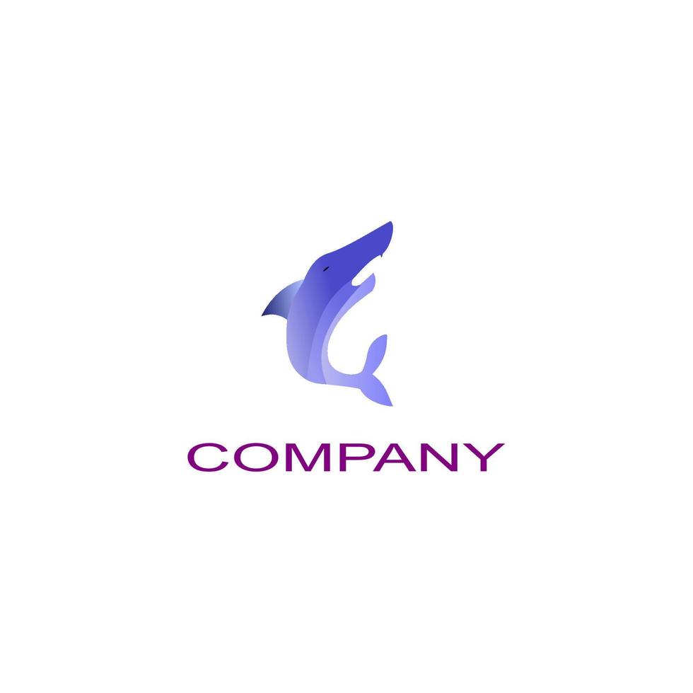shark logo profile vector
