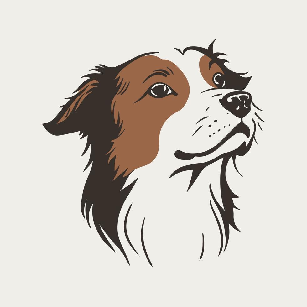 adorable perro cabeza vector dibujo