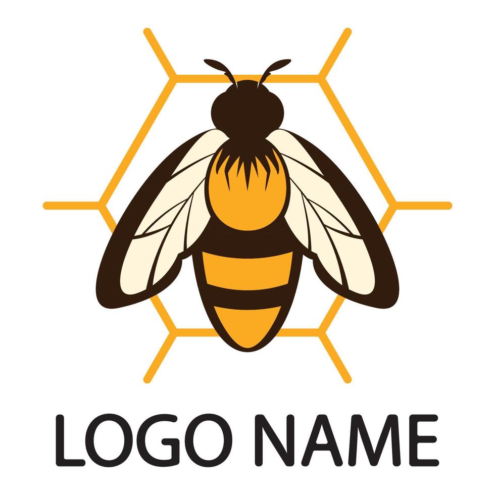 icono de diseño de ilustraciones de logotipo de abeja vector