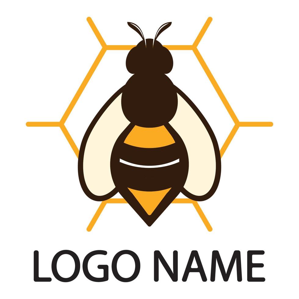 bee logo illustrations design icon vector