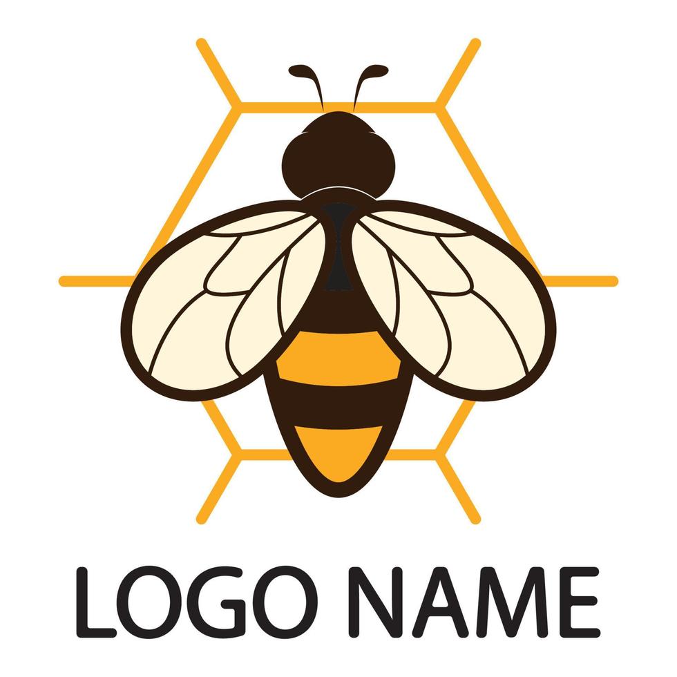 bee logo illustrations design icon vector