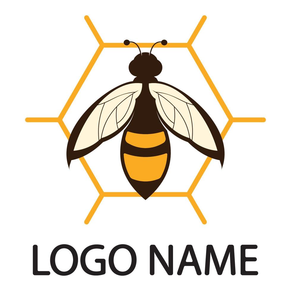 bee logo illustrations design icon vector