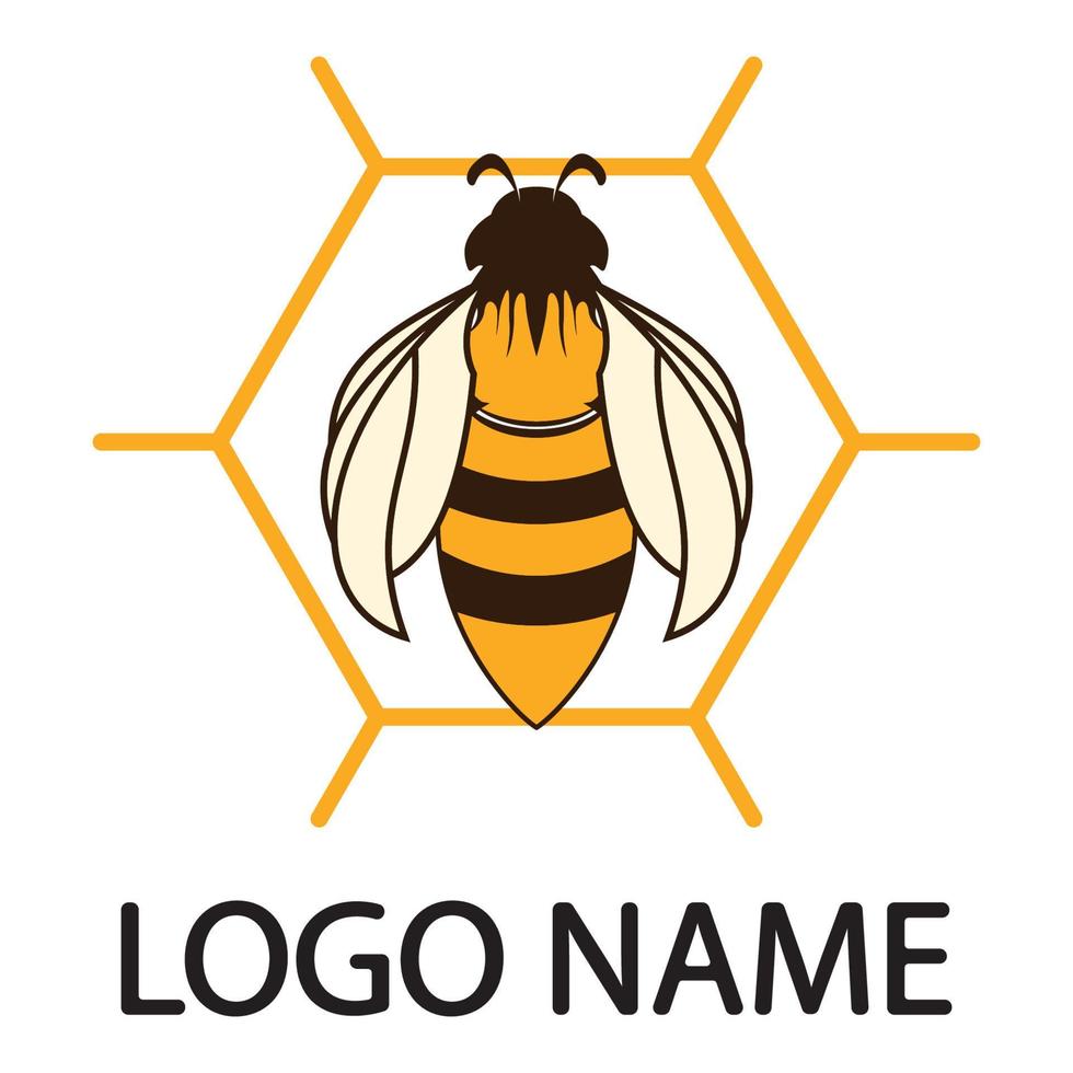 icono de diseño de ilustraciones de logotipo de abeja vector