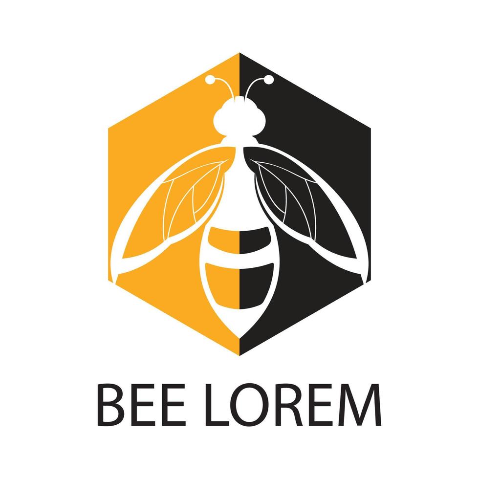 icono de diseño de ilustraciones de logotipo de abeja vector