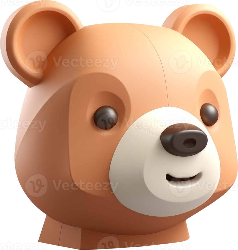 Animal bear 3D icon. png