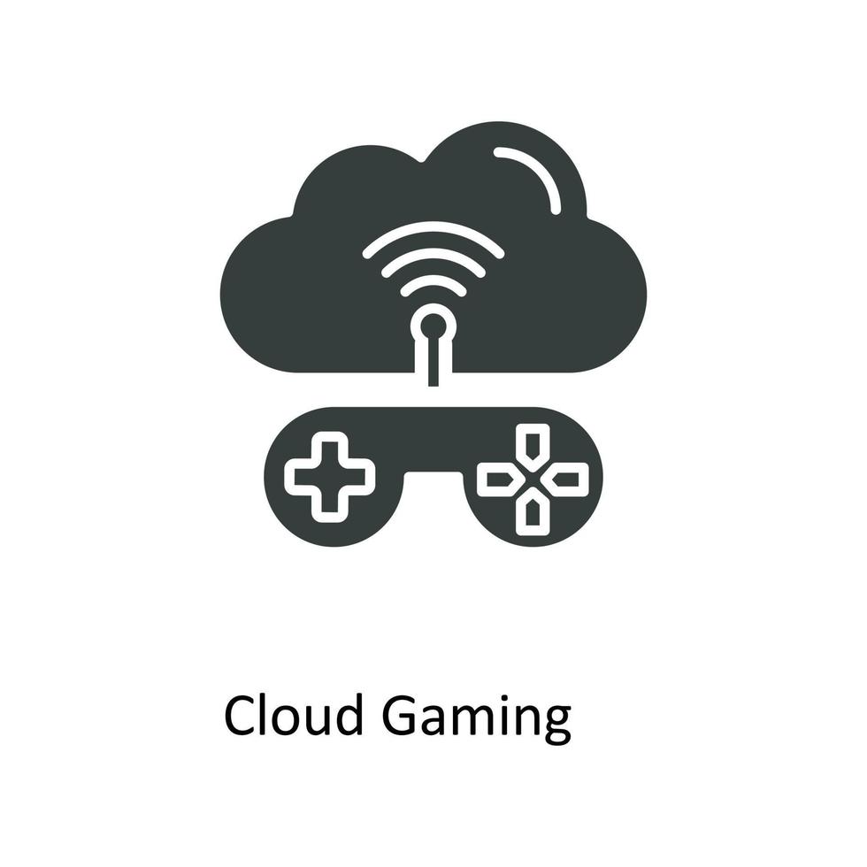 Cloud Gaming Vector  Solid Icons. Simple stock illustration stock