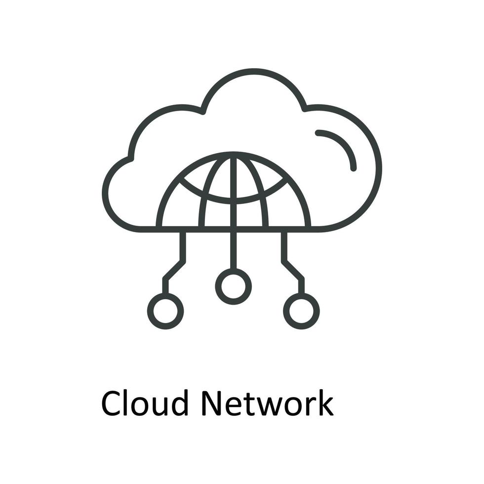 Cloud Network Vector  outline Icons. Simple stock illustration stock