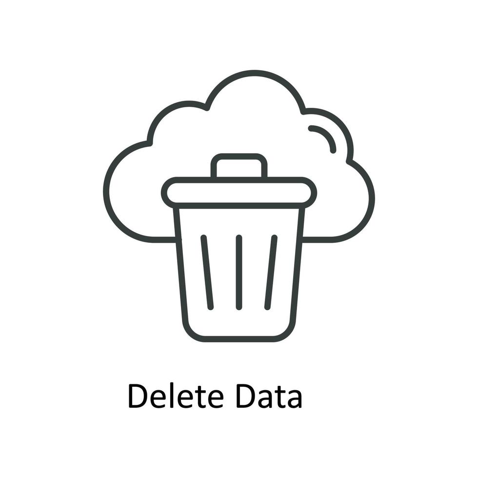 Delete Data Vector  outline Icons. Simple stock illustration stock