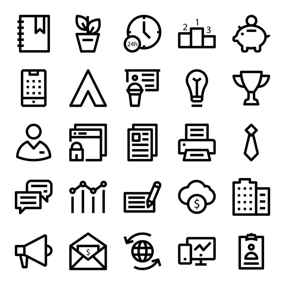 Outline icons for Office and business. vector