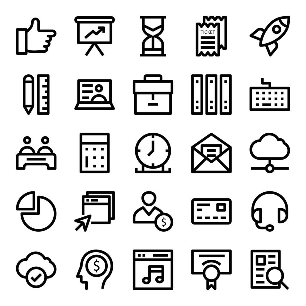 Outline icons for Office and business. vector