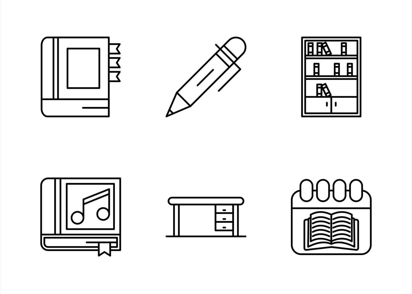 Library Vector Icon Set