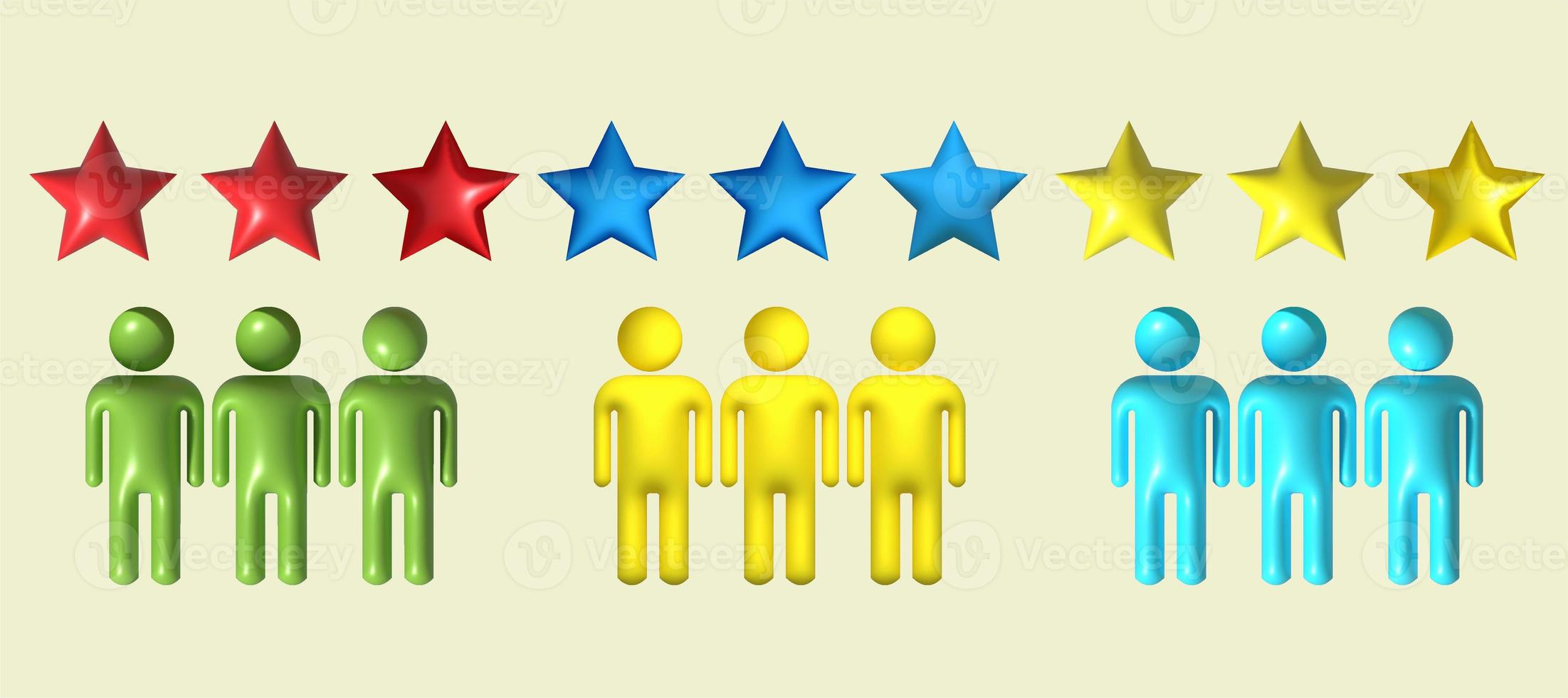 review 3d rating stars for best excellent services rating for satisfaction. Review for quality customer rating feedback. photo