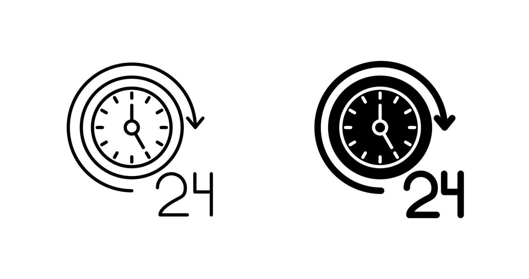 24 Hours Vector Icon