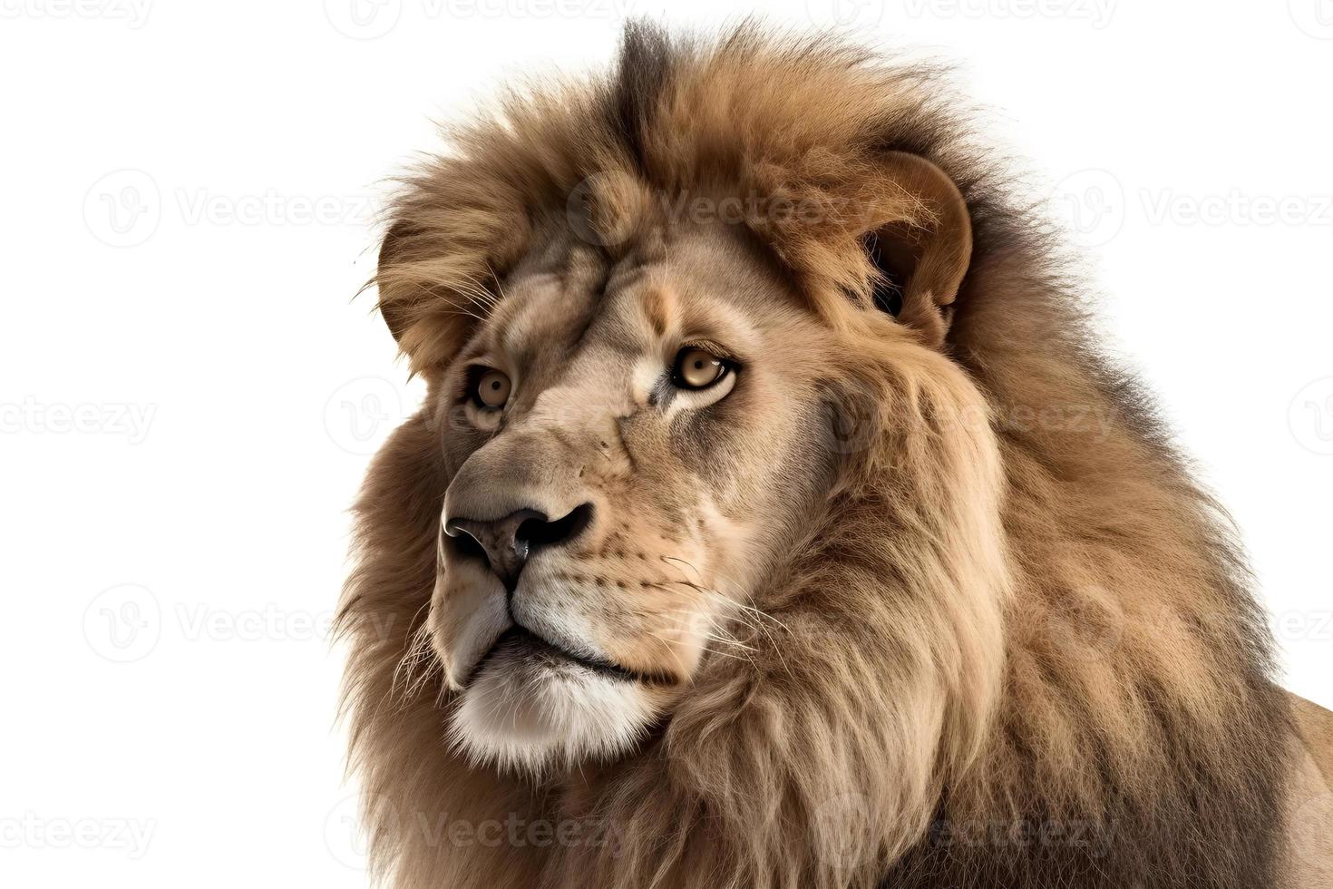 lion isolated on white background photo