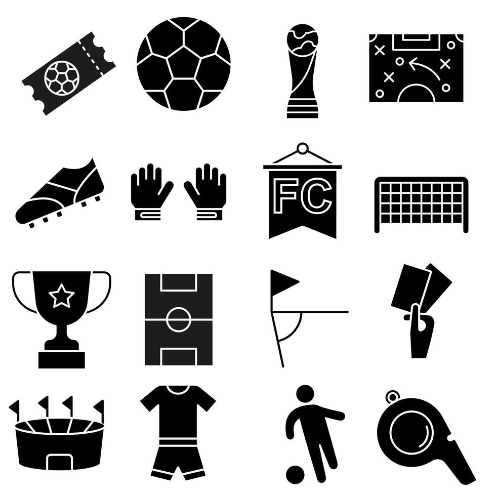 Football icon vector set. Soccer illustration sign collection. Sport symbol or logo.