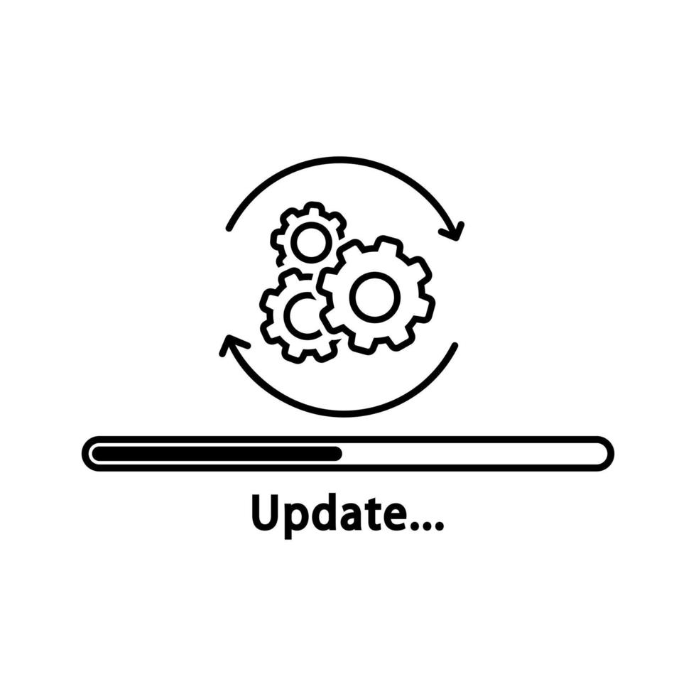 Loading process. Update system icon. Concept of upgrade application progress icon for graphic and web design. Upgrade Update system icon. vector