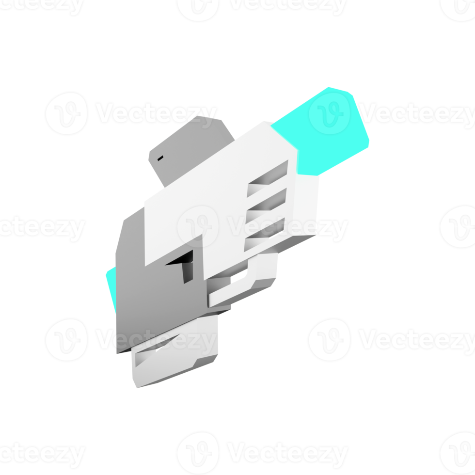 3d rendering Futuristic weapon, Space blaster low poly icon. 3d render Sci - Fi shotguns for shooting in space icon. png
