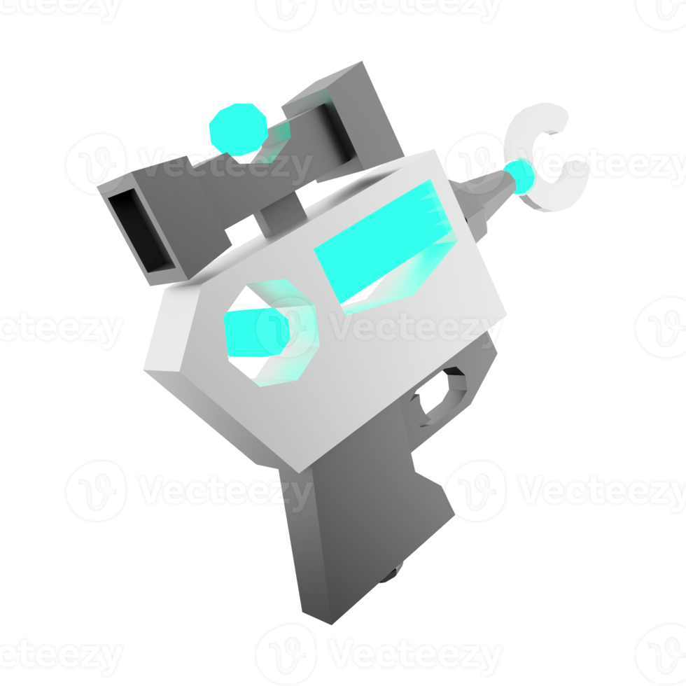 3d Rendern futuristisch Waffe, Raum Blaster niedrig poly Symbol. 3d machen sci - - fi Schrotflinten zum Schießen im Raum Symbol. png