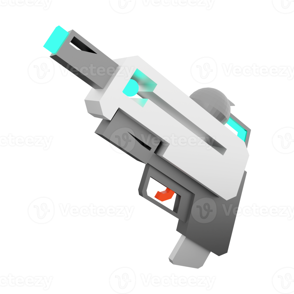 3d tolkning laser pistol av de framtida låg poly ikon. 3d framställa Plats pistol, framtida teknik ikon. png