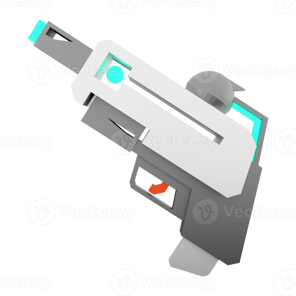 3d rendering laser gun of the future low poly icon. 3d render space gun, future technologies icon. png